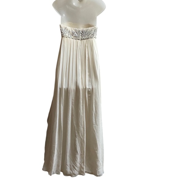 Aiden Mattox strapless silk beaded sequin formal gown dress Sz 2 - Picture 4 of 15
